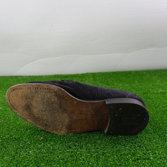 Yanko Olive Suede Leather Gold Buckle Heel Loafer Traveler Mens 9 EE Hard Bottom main image 4